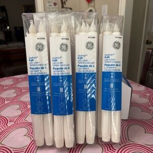 GE StayBright "4 Sets" LED Ivory Taper 11.25 inch Candles with Timer 4-Pack